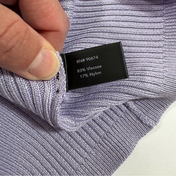New Boston Proper Half Zip Up Sweater Ribbed Purple - Picture 6 of 8